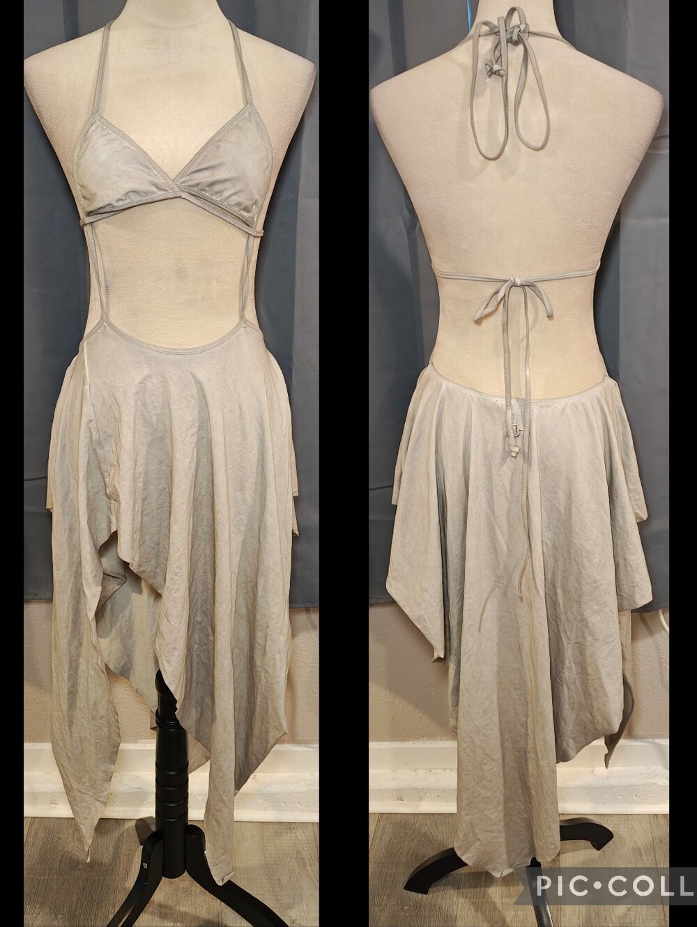 NWT Darker Wavs Echo Asymetical Halter Cut Out Festival Dress.